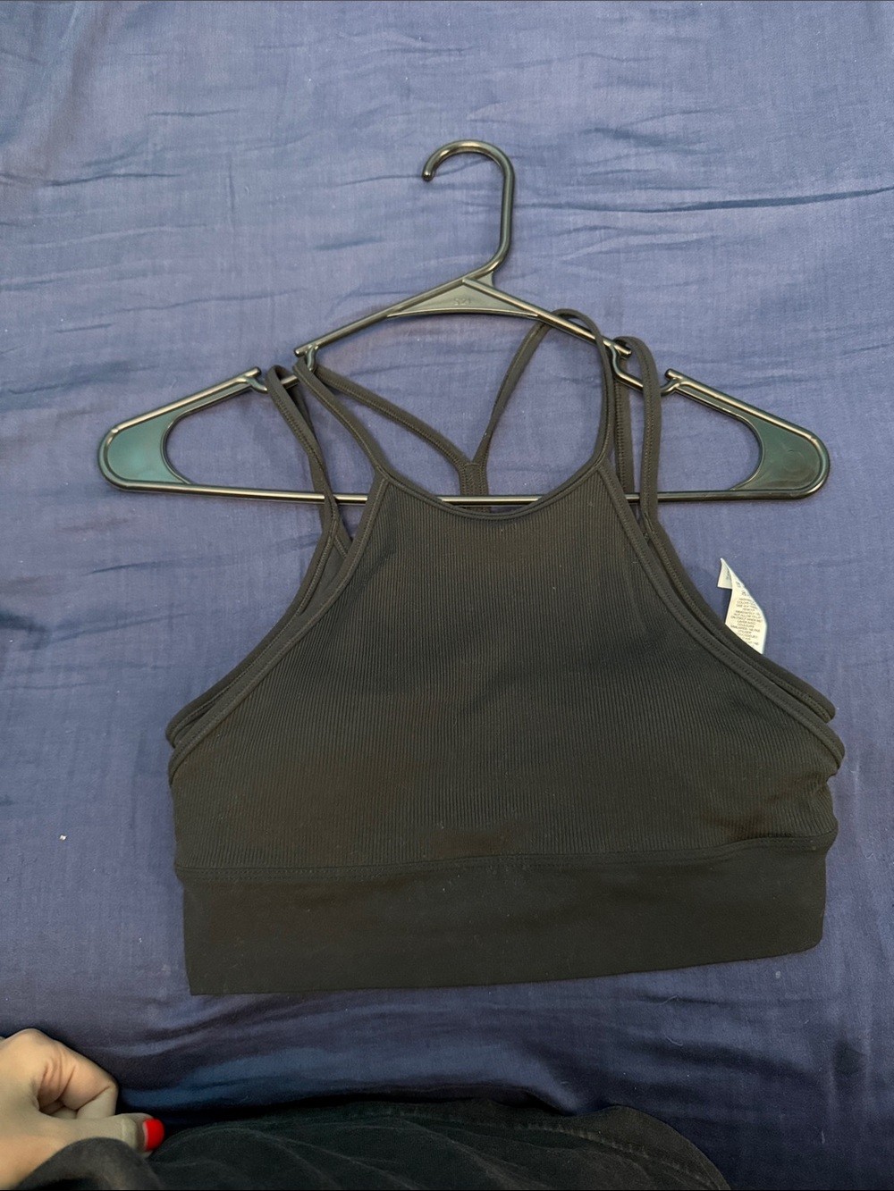 Nike Black Ribbed High-Neck Sports Bralette